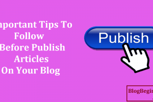 Important Tips to Follow Before Publish Articles on Your Blog/Site