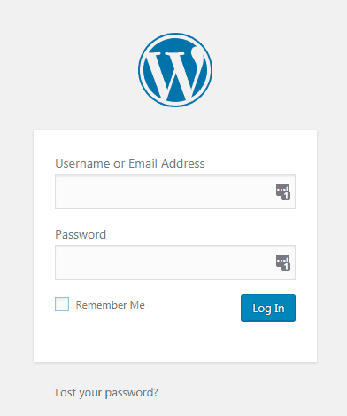 WordPress website Login