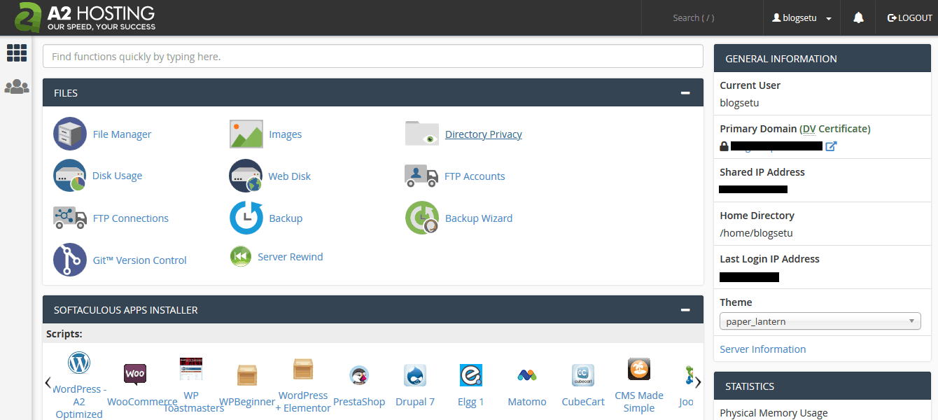 A2hosting-cpanel