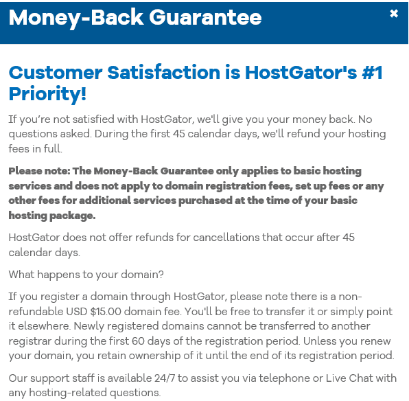 Hostgator-moneyback